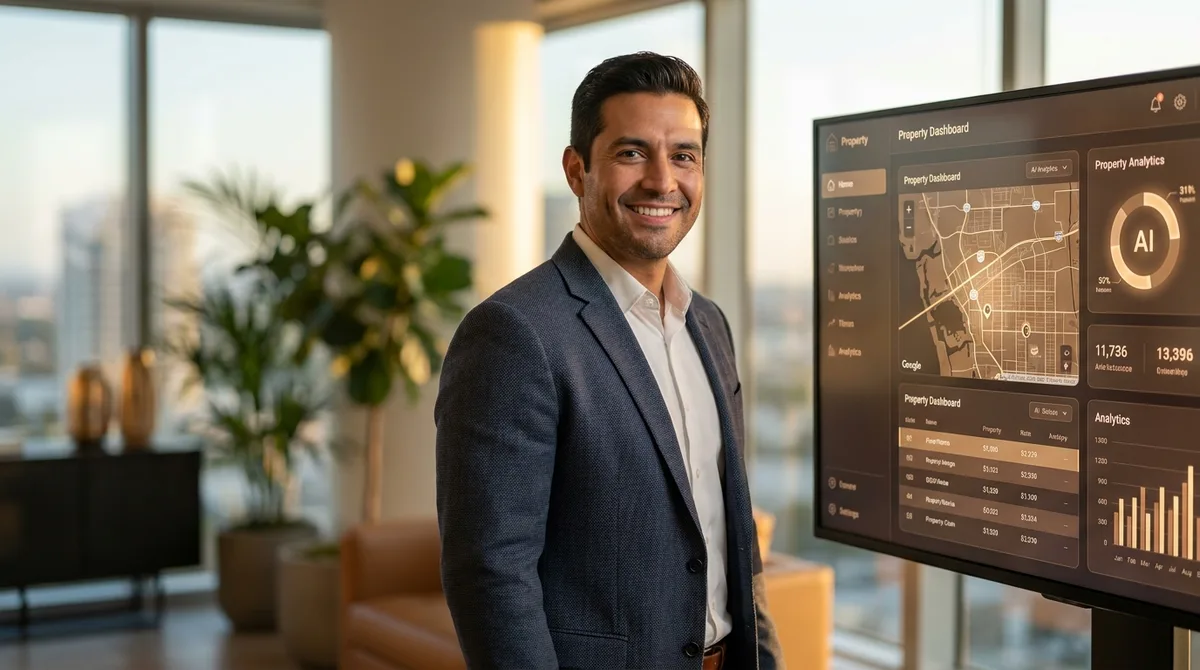 Asesor inmobiliario PropTech trabajando con Claude AI
